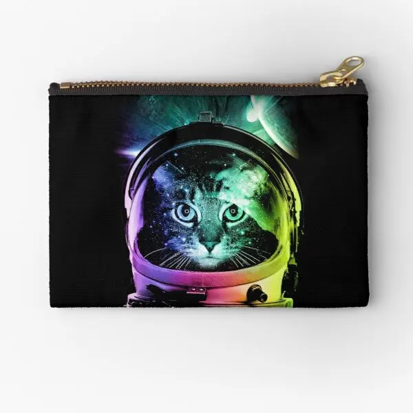 

Astronaut Cat V Ii Zipper Pouches Money Key Bag Wallet Pocket Panties Coin Pure Underwear Socks Small Storage Men Women