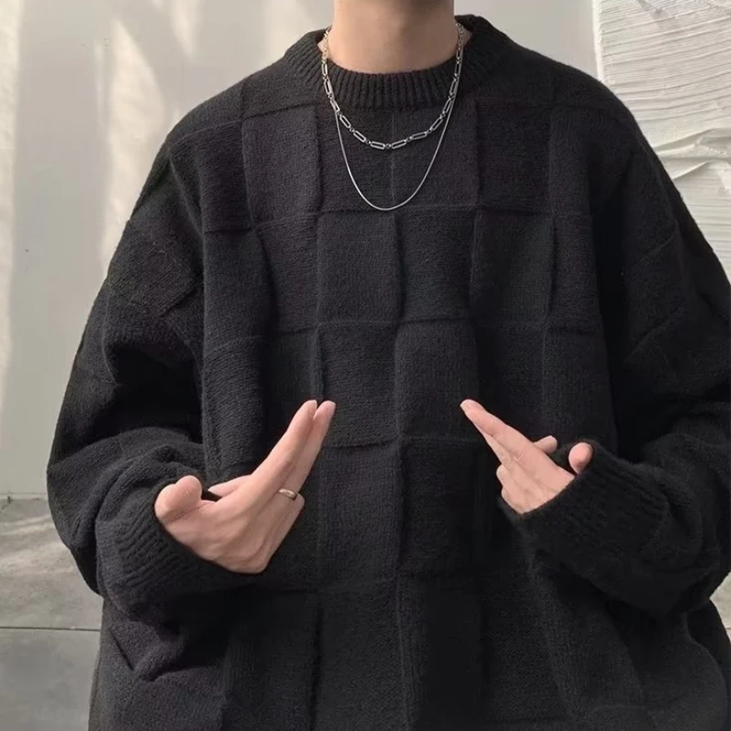 Осенние свитера мужские мешковатые простые в японском стиле Harajuku универсальный