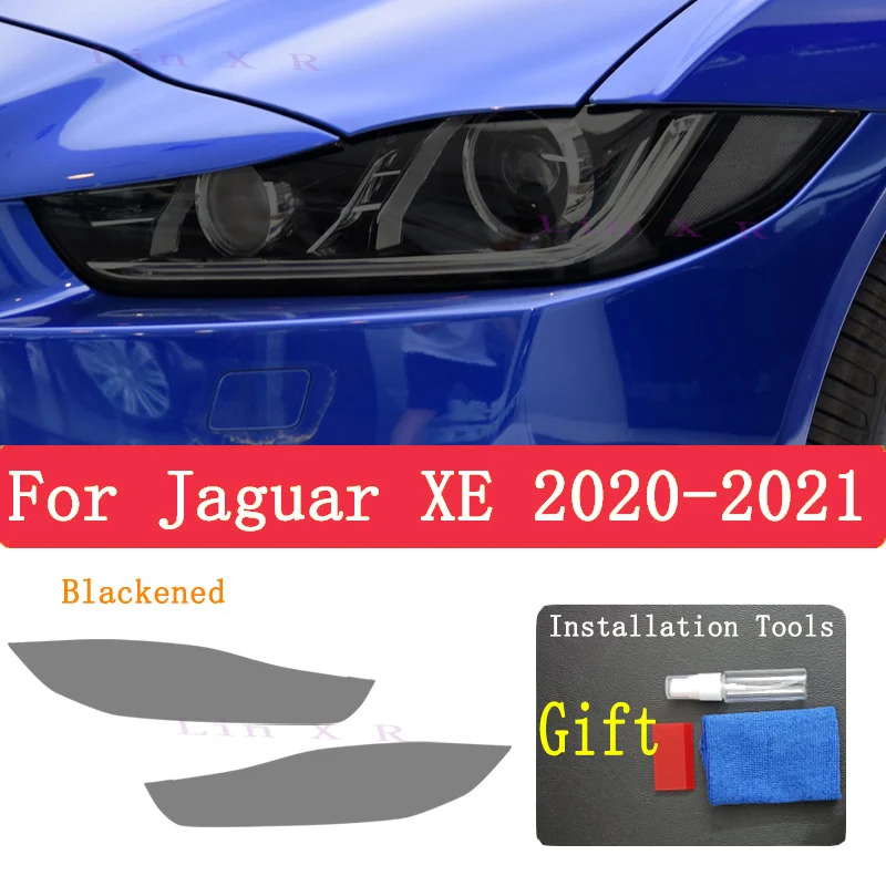 Фото Для Jaguar XE X760 (2020-2021) ТПУ дымчатая черная световая пленка, аксессуары для модификации, защитная пленка для автомобильного освещения №1