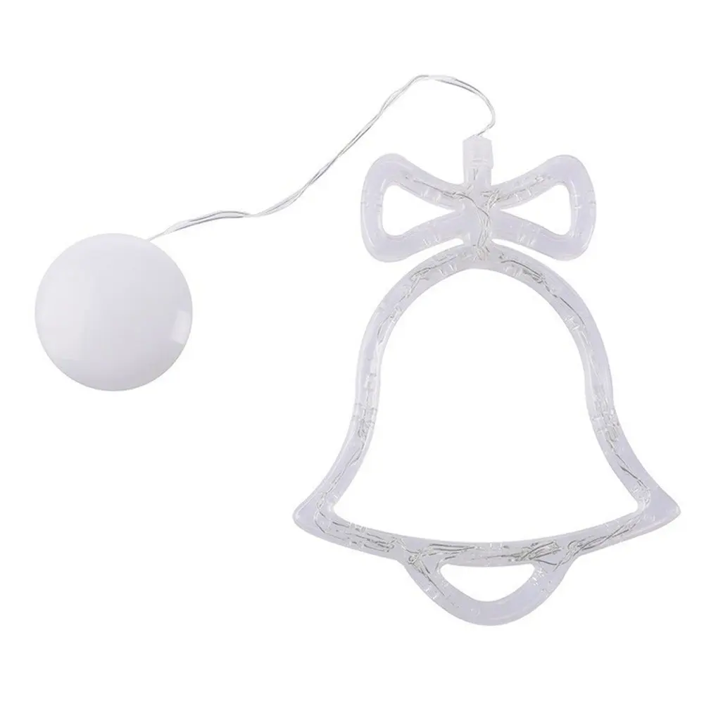 

Christmas Bell Snowman Star Lights Holiday Window Decor LED Suction Lights Battery Powered Xmas Garland for Home Decor Lamps