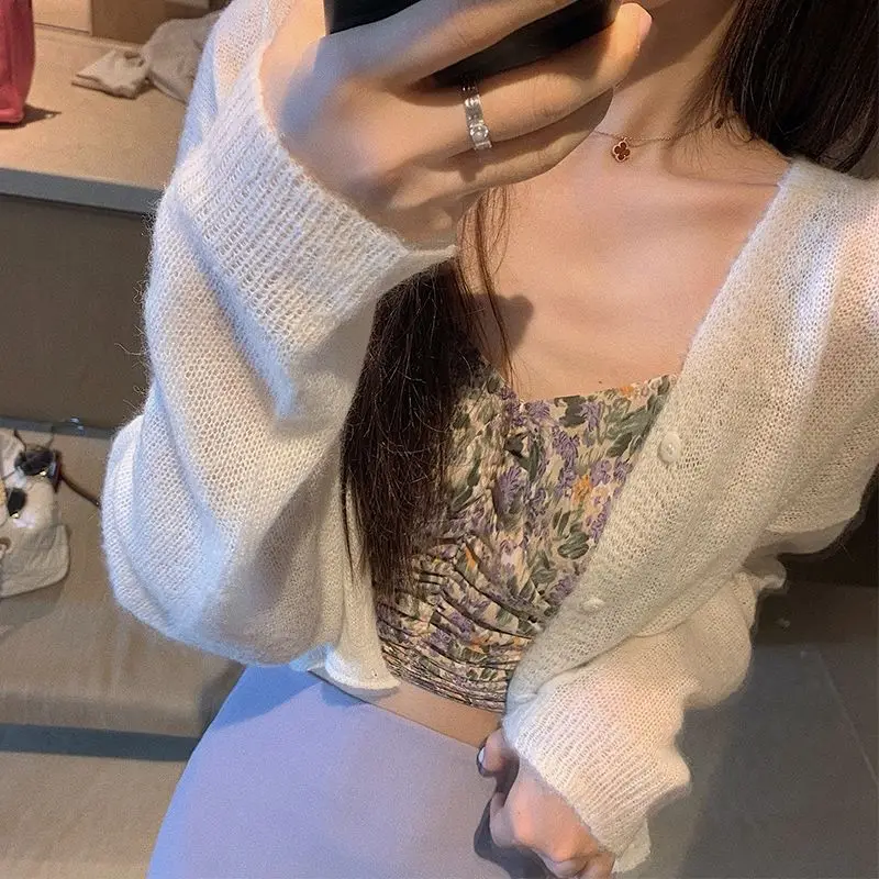 

Cardigan sweater female 2022 sunscreen women's summer thin Malai long -sleeved knit sweater versatile air -conditioned sweater