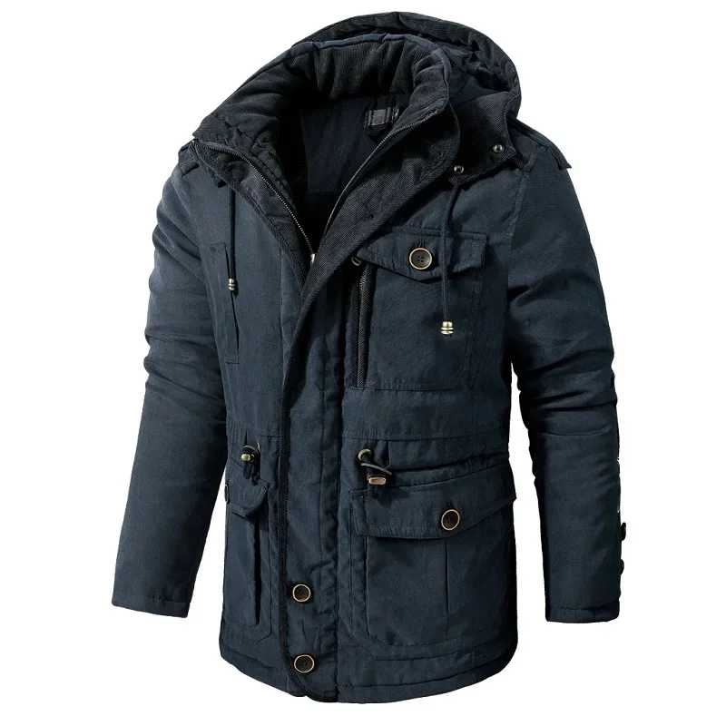 Новинка 2024 Зимняя Толстая теплая куртка Мужская Повседневная ветрозащитная