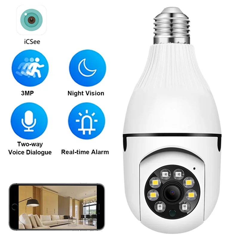 

3MP IP WIFI Camera ICSEE APP Auto Tracking Smart Home Video Surveillance Wireless Security Protection Camera Mini Baby Monitor