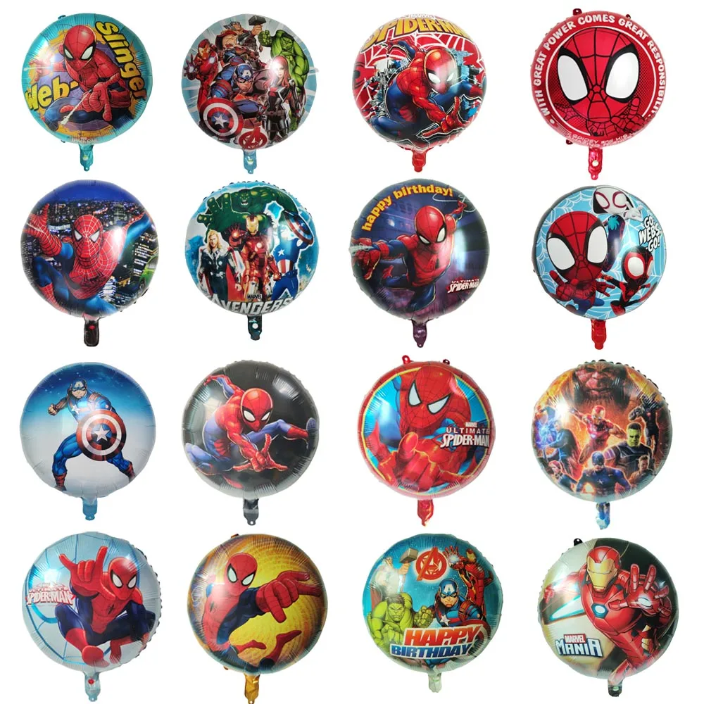 5/10pcs Marvel Avengers Foil Balloons Baby Shower Birthday Party Decoration Kids Superhero Toy Spiderman Iron Man Hulk Globos