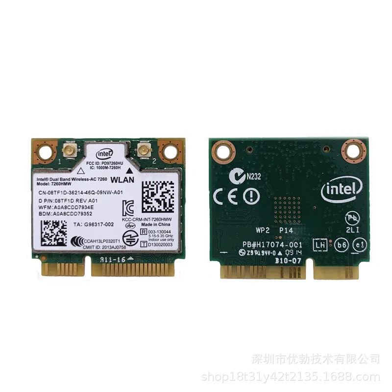 

Двухдиапазонная беспроводная карта 8TF1D для intel Dual Band Wireless-AC 726 для Dell laptop0HMWAC 7260HMW 7260AC half Mini PCI-e BT4.0