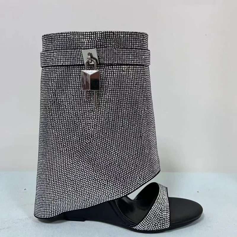 

Женские летние сапоги до колена, с квадратным носком и металлической пряжкой, Размеры 35-43