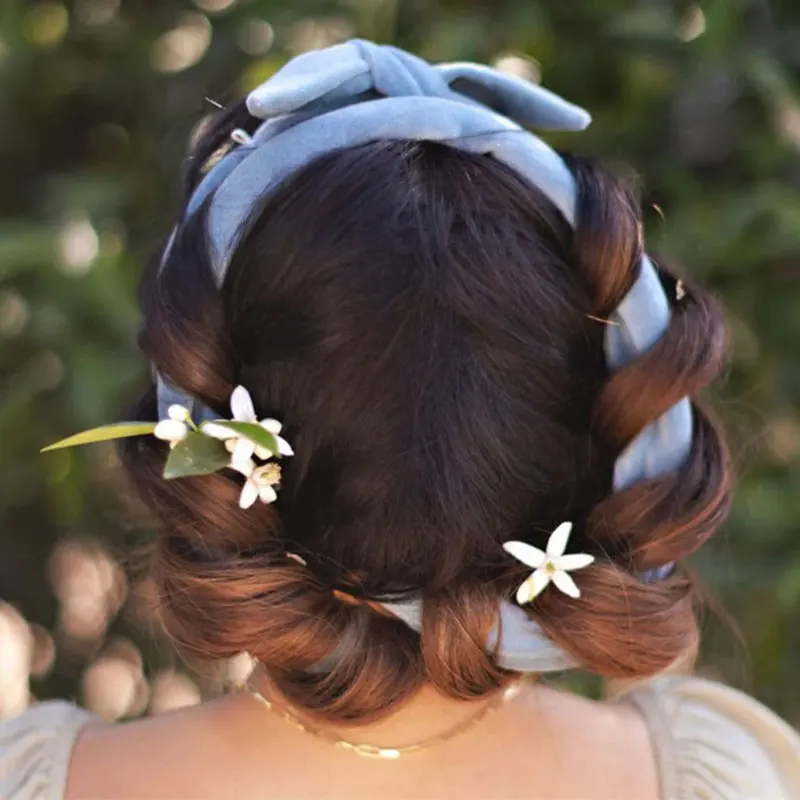 Бигуди для волос без тепла формирователь волн корейский бархатный материал