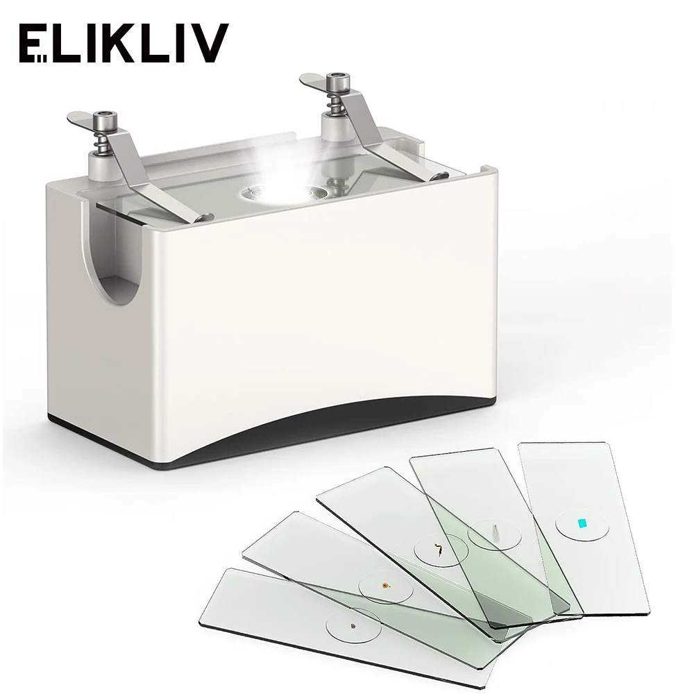 

Elikliv Universal Microscope Bottom Light Transmitted LED Light Stage Holder Adjustable for Biological LCD Digital Microscope