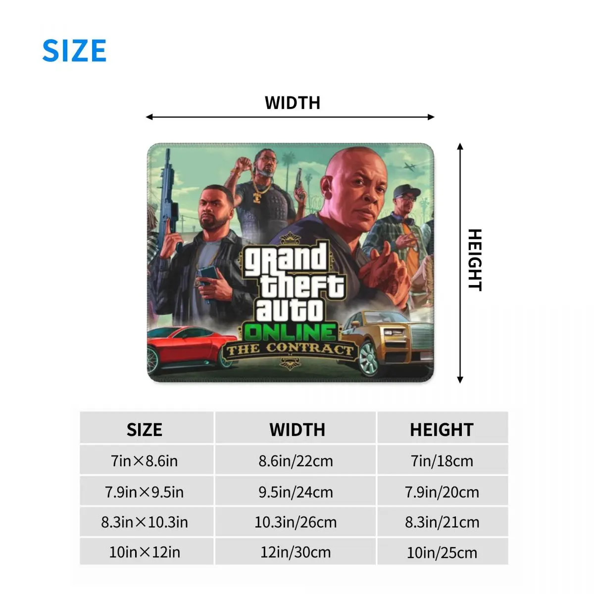 Автомобильный коврик для мыши Grand Theft с резиновой основой под заказ игровой