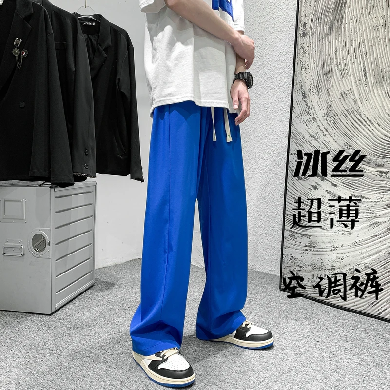 

EOENKKY/2022 Summer New Men's Casual Pants Fashion Hip-hop Sports Pants Black Wide-leg Men's Pants