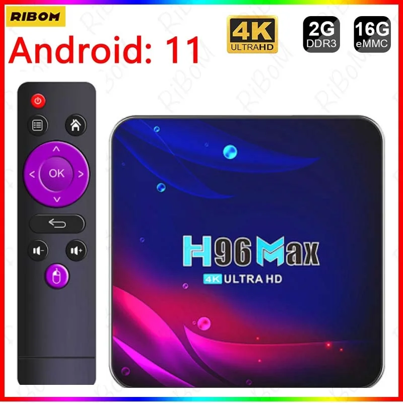

ТВ-приставка Android 11, Wi-Fi, Bluetooth, 4K, 1080P, 4 + 64/32 ГБ