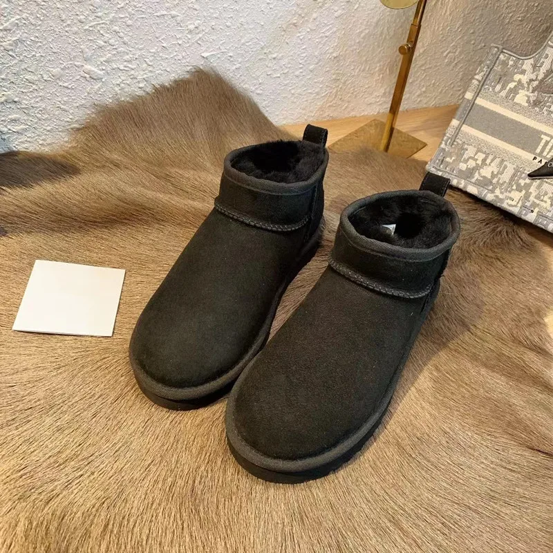 Snow Boots Fur One Winter 2023 Plus Velvet Platform Anti-slip Booties For Men And Women Couples 41-44 Plus Size Booties Women