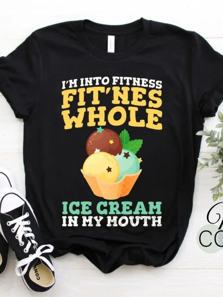 

I'm Into Fitness Ice Cream Cute Unisex T-shirts This Is How I Roll Men Vintage Cotton Tee Messy Bun Nurse Nursing Life Gift Tops