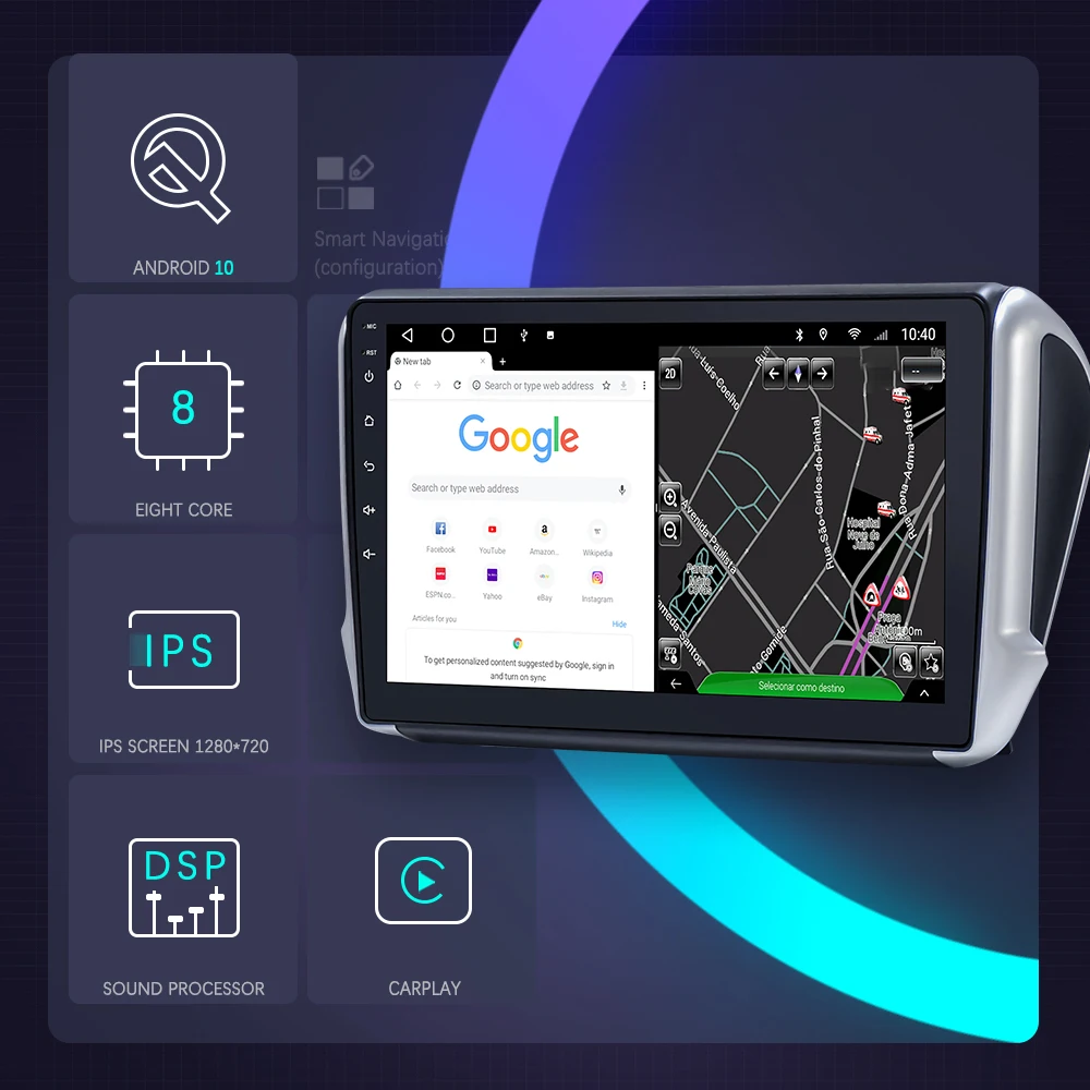 Восьмиядерный android 10 6 + 128G для Peugeot 208 2008 2013-2020 автомобильный стерео DVD
