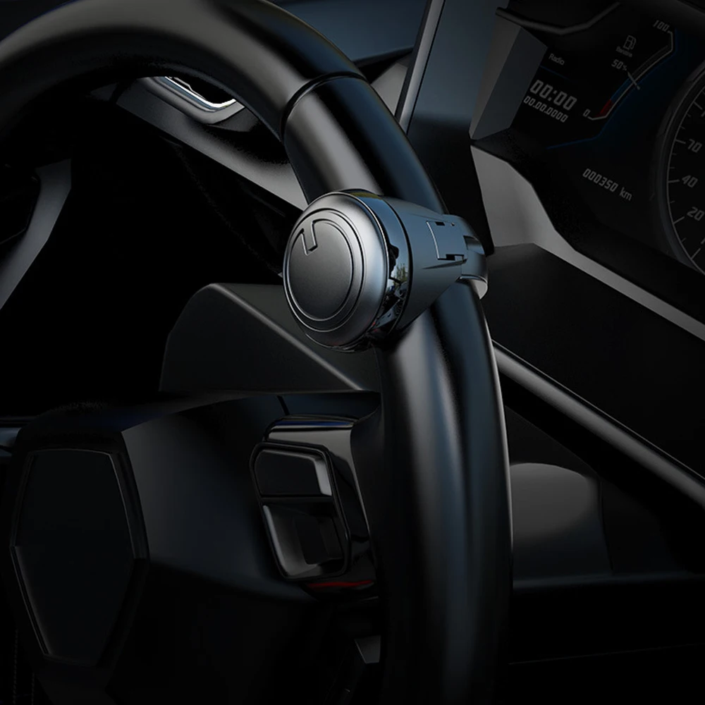 

Universal Turning Steering Wheel Booster Spinner Knob Ball 360 Degree Rotation Metal Bearing Handle Ball Assister Black