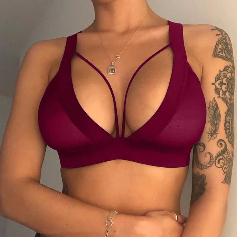 

Summer Hollow Underwear Sexy Lace Bra Push Up Mesh Bralette Lingerie Female Seamless Unpadded Brassiere Breathable Intimates