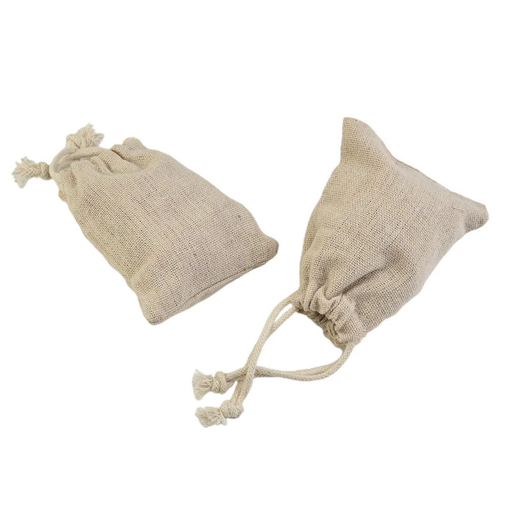 

50Pc Cotton Bags Small Linen Jute Drawstring Gift Bags Pouch Wedding Party Sack Display Wedding Sack Burlap Bag Diy