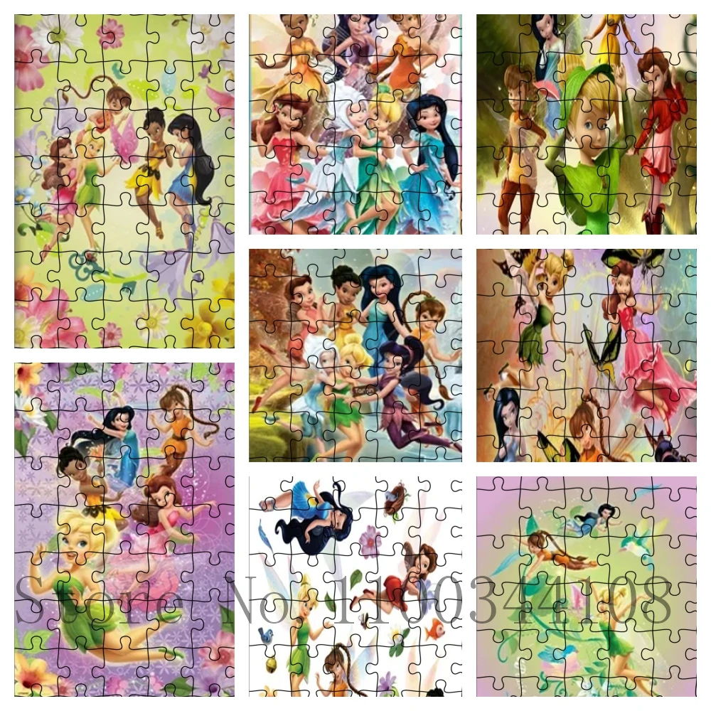 

Disney 35 Pieces Puzzles Cartoon Character Tinker Bell Cute Elf Jigsaw Puzzle for Children's Educational Toys Handmade Gifts