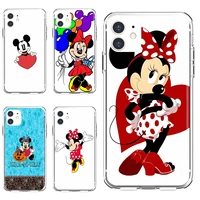for iphone 10 11 12 13 mini pro 4s 5s se 5c 6 6s 7 8 x xr xs plus max 2020 soft shell cases cute mickey minnie pink