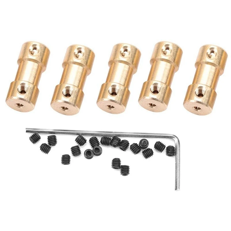 

5 PCS Motor Coupling Connector Sleeve Transfer Joint Adapter Nickel-Plated Iron Model Ship Robot (3Mm-4Mm)