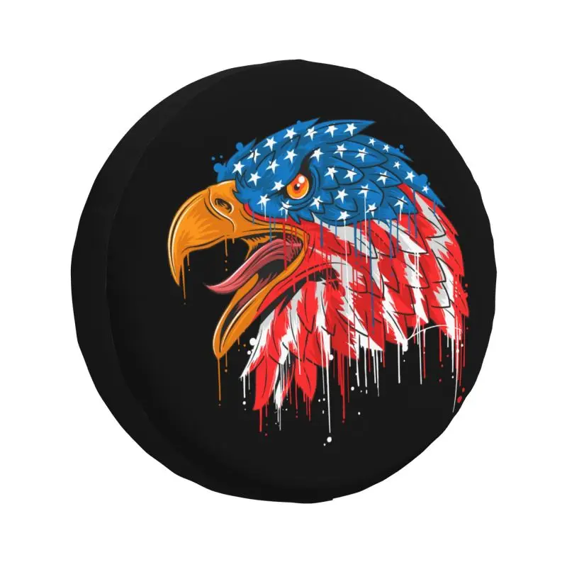 

American USA Flag Eagle Spare Wheel Tire Cover for Honda CRV Jeep RV SUV 4WD 4x4 Vehicle Accessories 14" 15" 16" 17"