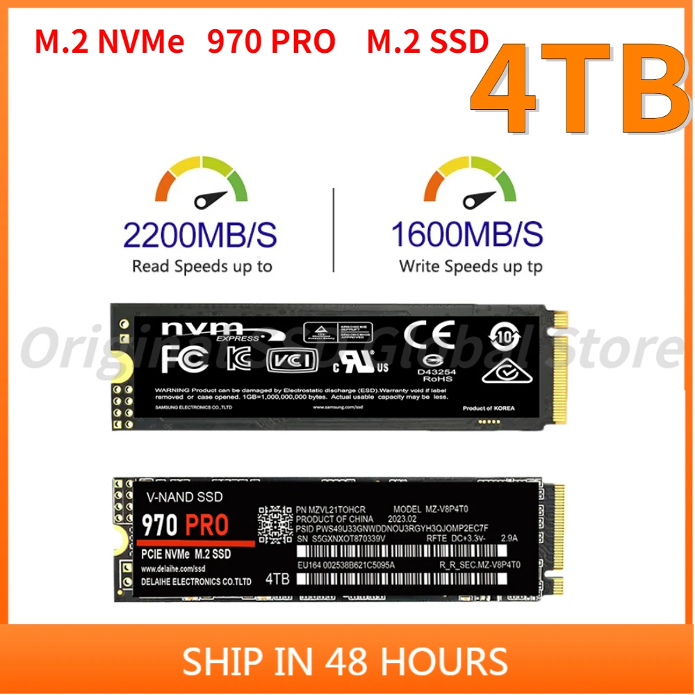 

Portable 100% Ssd Sata NVME M.2 1TB High Speed 2TB 4TB 970PRO Internal Solid State Drive for Laptop Computer PS4 PS5 Disco Duro