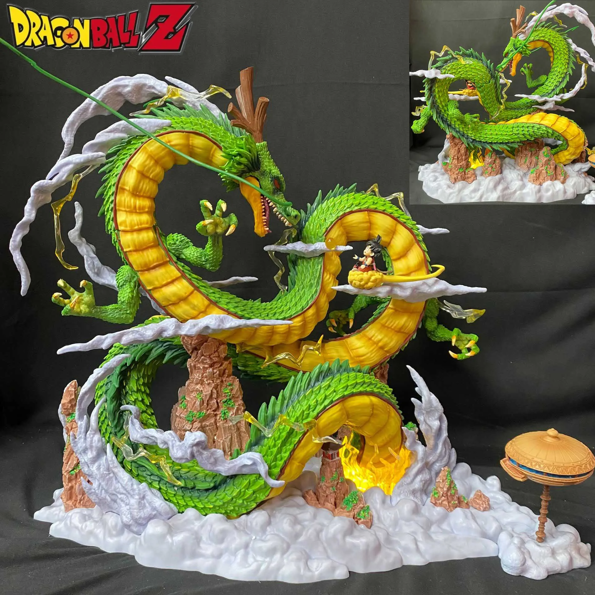 

40cm Anime Dragon Ball Figurine Dragon And Goku Wishing Dragon Can Emit Light Trendy Pvc Figure Model Statue Ornament Toy Gift