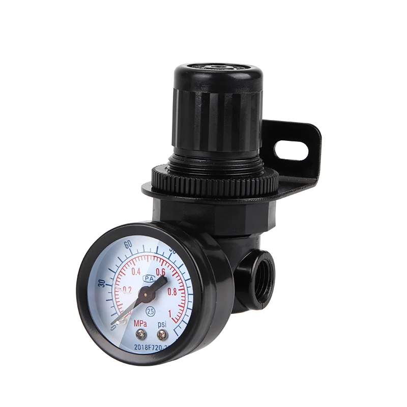 

NAR-200-RNKG G1/4 Пневматический регулирующий клапан давления, редуктор R07, регулятор с манометром и кронштейном, цинковый сплав, NAR200