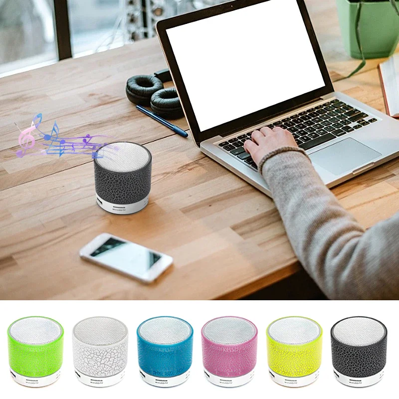 

New Portable MP3 Bluetooth Speaker Wireless Loudspeaker Crack LED TF Card USB Subwoofer Music Sound Column For PC Mobile Phone