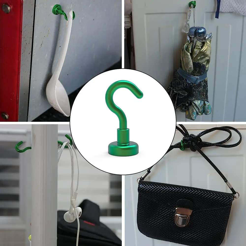 

Strong Magnetic Hooks Heavy Duty with Epoxy Coating for Hanging, Kitchen, Office, Home and Garage 자석고리 후크 마그네틱 후크