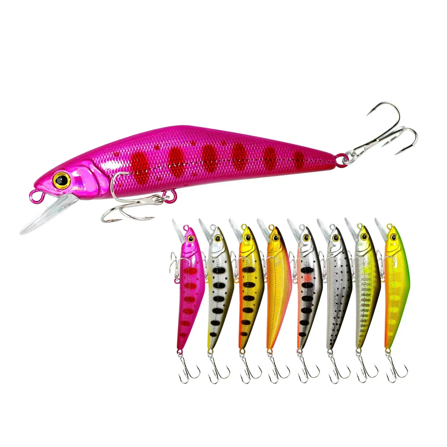 Фото Официальная D-образная приманка Afishlure D-контакт Smith Minnow Trout Wobbler Se этомelo Leurre 72 Leurre Dur Pêche En Mer №1