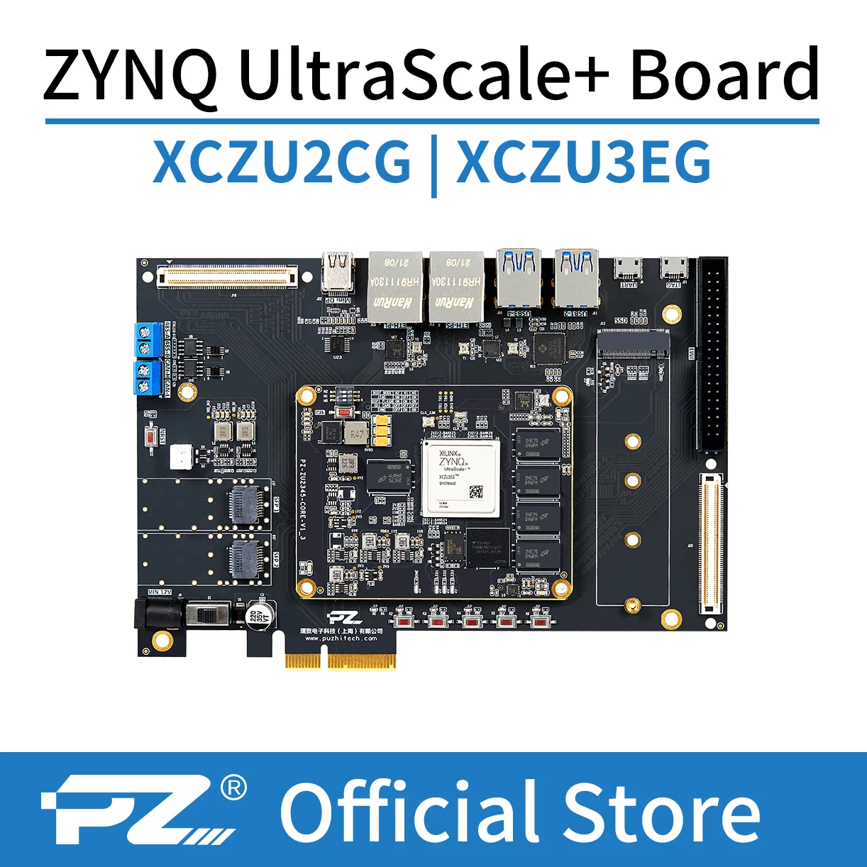 PUZHI  ZU2CG ZU3EG Card: Xilinx ZYNQ UltraScale XCZU2CG XCZU3EG FPGA Development Board USB3.0 DP  PCIe 3.0