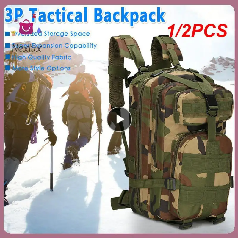 

1/2PCS Tactical Military Backpack Camping Trekking Fishing Bag Waterproof Rucksacks Men Large Capacity Travel Hunting Backpack