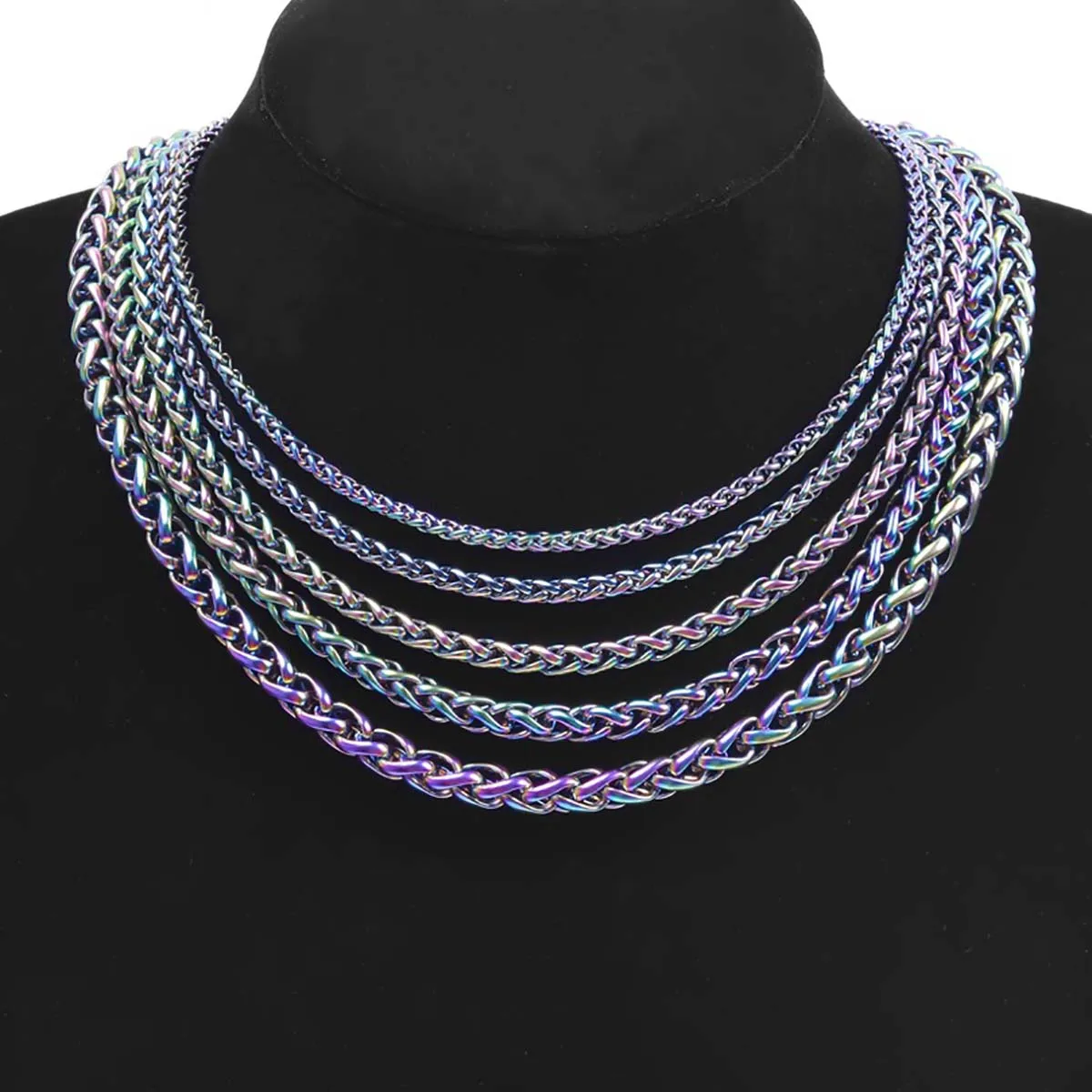 

2Pcs Stainless Steel Men's Keel Chain Width 6/7mm Chain Length 20/40/45/50/55/60/70/80/90cm Necklace Bracelet Accessories