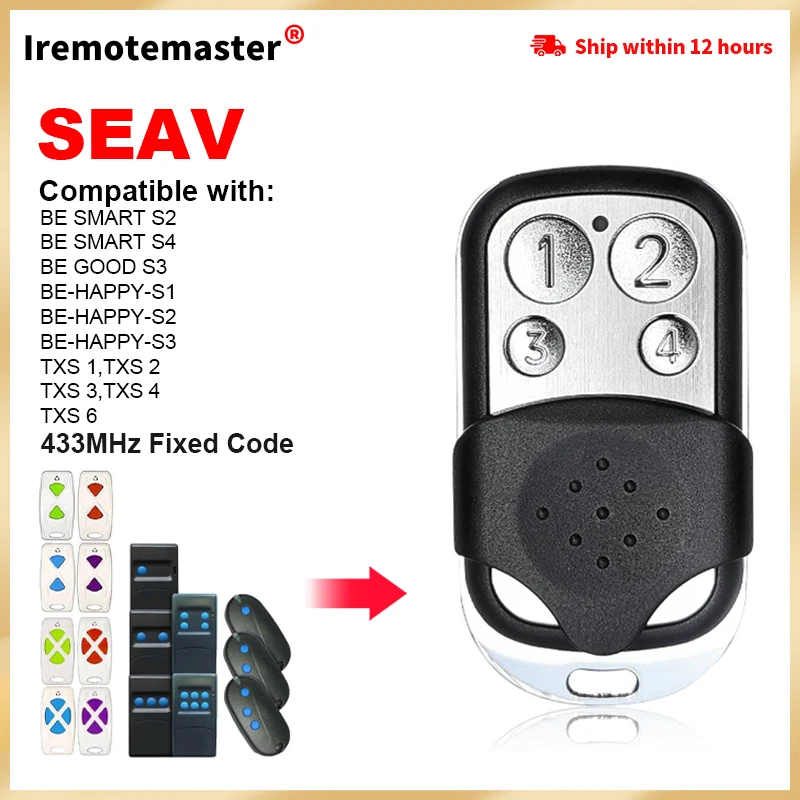 

Пульт дистанционного управления для гаражных дверей SEAV BE HAPPY S2 S1 S3 433 МГц