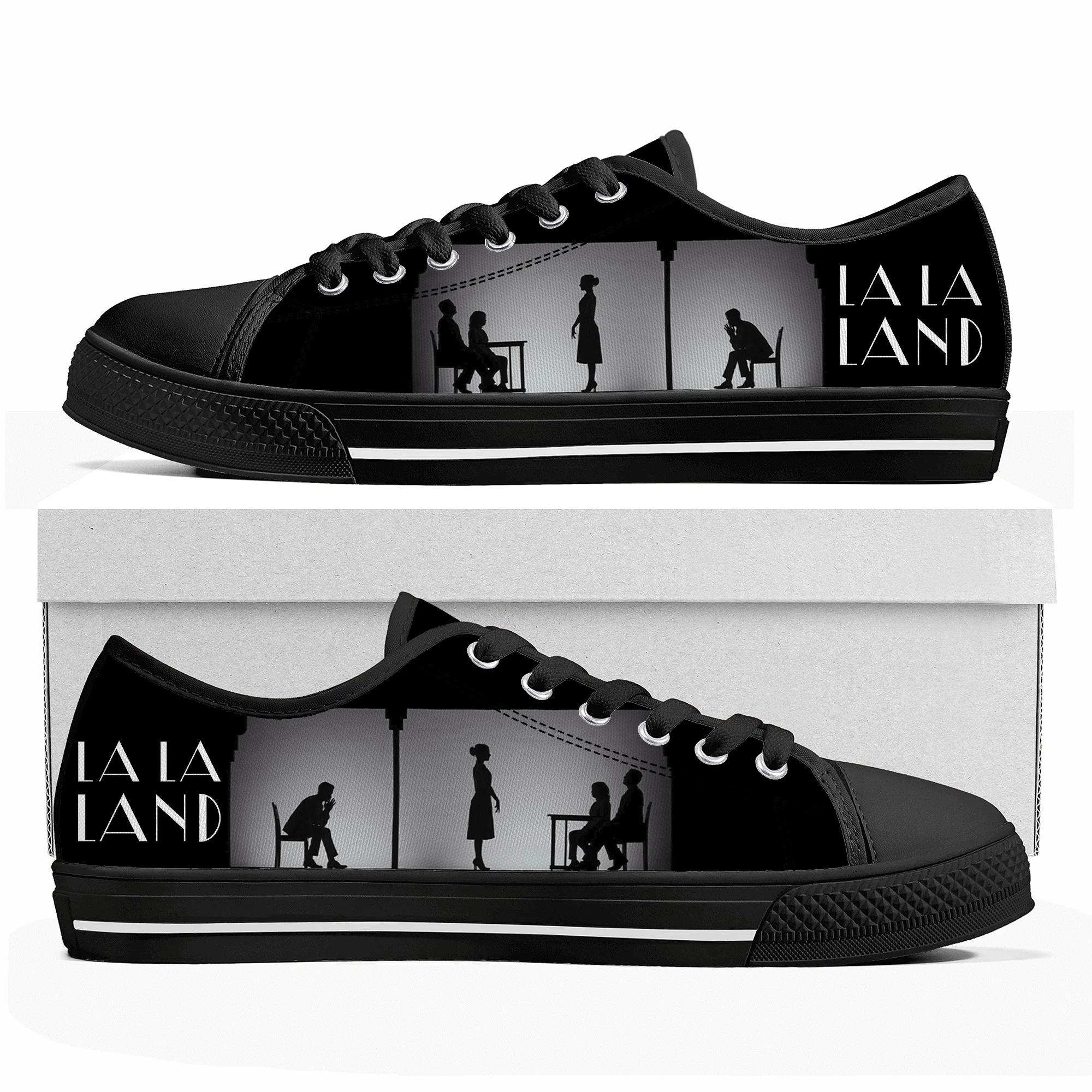 

La La Land Low Top Sneakers Mens Womens Teenager Emma Stone Ryan Gosling Canvas Sneaker couple Casual Shoes Customize DIY Shoe