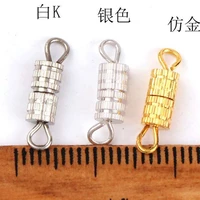 20 screw barrel clasps 15mm end tips necklaces bracelets barrel screw clasp with hook loop jewellery findings