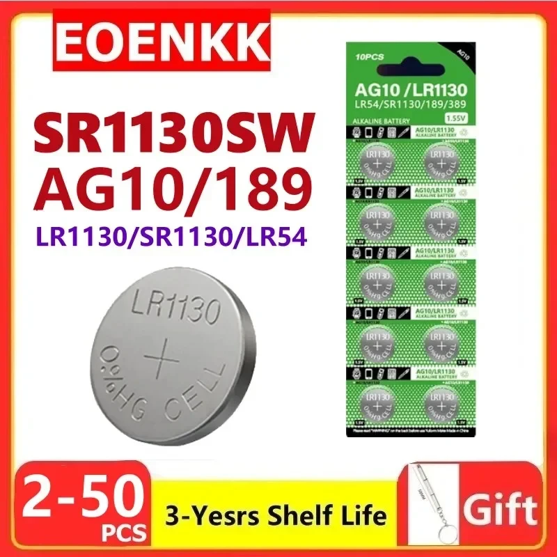 Кнопочные батарейки AG10 SR1130 LR1130 188-кнопочные 2-50 шт