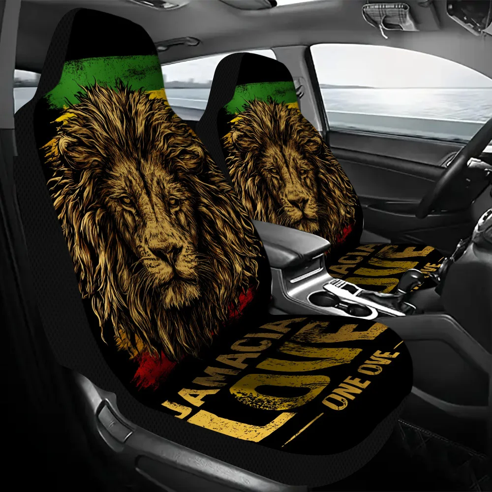 Набор из 2 чехлов на автомобильные сиденья с тематикой Jamaica Lion Pride — стильный и высококачественный полный комплект, подходящий для большинства автомобилей, с функцией (art.: 3920d3fe86005) - 3920d3fe86005