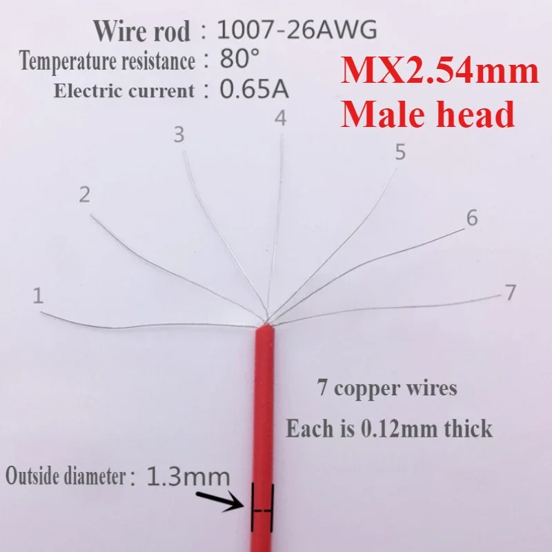 Кабель Mx2.54mm 23456-контактный с фиксирующим терминалом, одинарный (штекергнездо), 26AWG22AWG, электронный кабель Mx2.54, 20 см (art.: 3920d8dbce3bf) - 3920d8dbce3bf