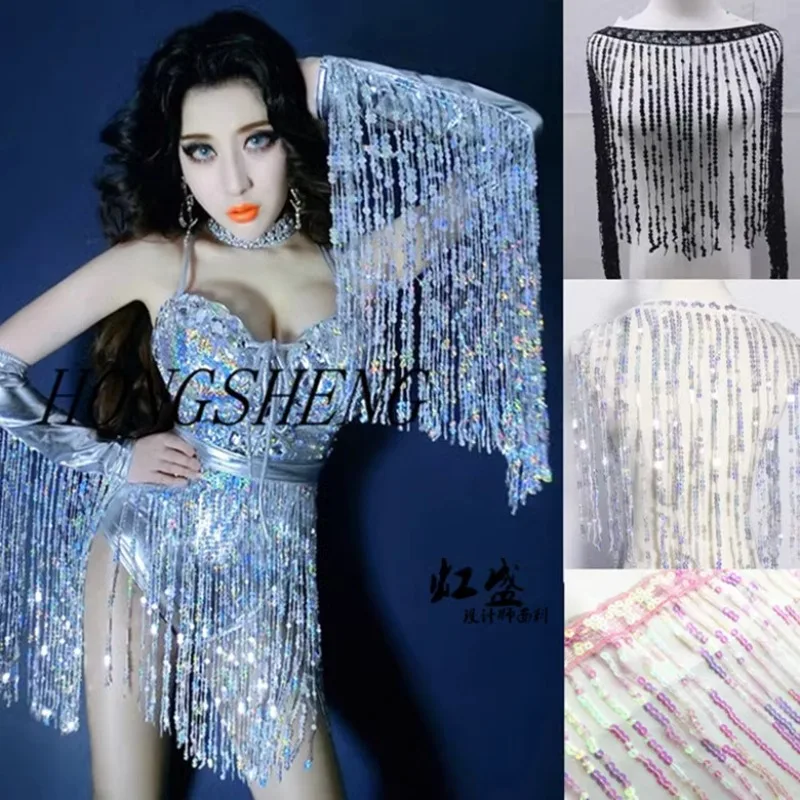 

Sequin Fabric Latin Dance Dress Tassel Designer Fabric Lace Accessories Wholesale Cloth for Sewing Meters Material