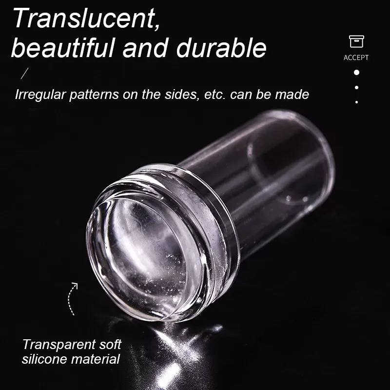 

Clear Silicone Nail Stamper French Side Pressing Stamp Nail Art Scraper Polish Transfer Stamp Silicone Template Tool