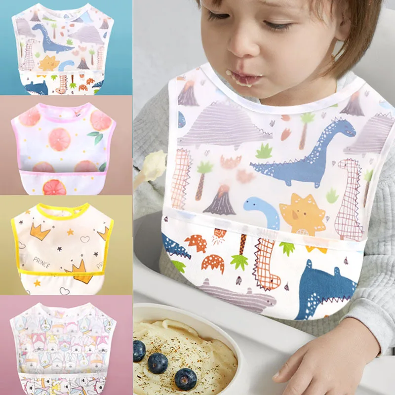 

Baby Kids Toddler Sleeveless Waterproof Art Smock Feeding Bib Apron Cartoon Infant Boys Girls Burp Bandana Bibs