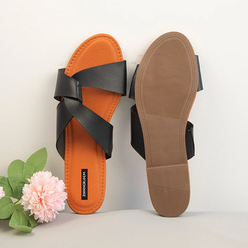 2023 Summer Slippers Women Outside Modern Slides Brand Design Hollow Beach Shoes for Woman Anti-skid Street Female Footwear