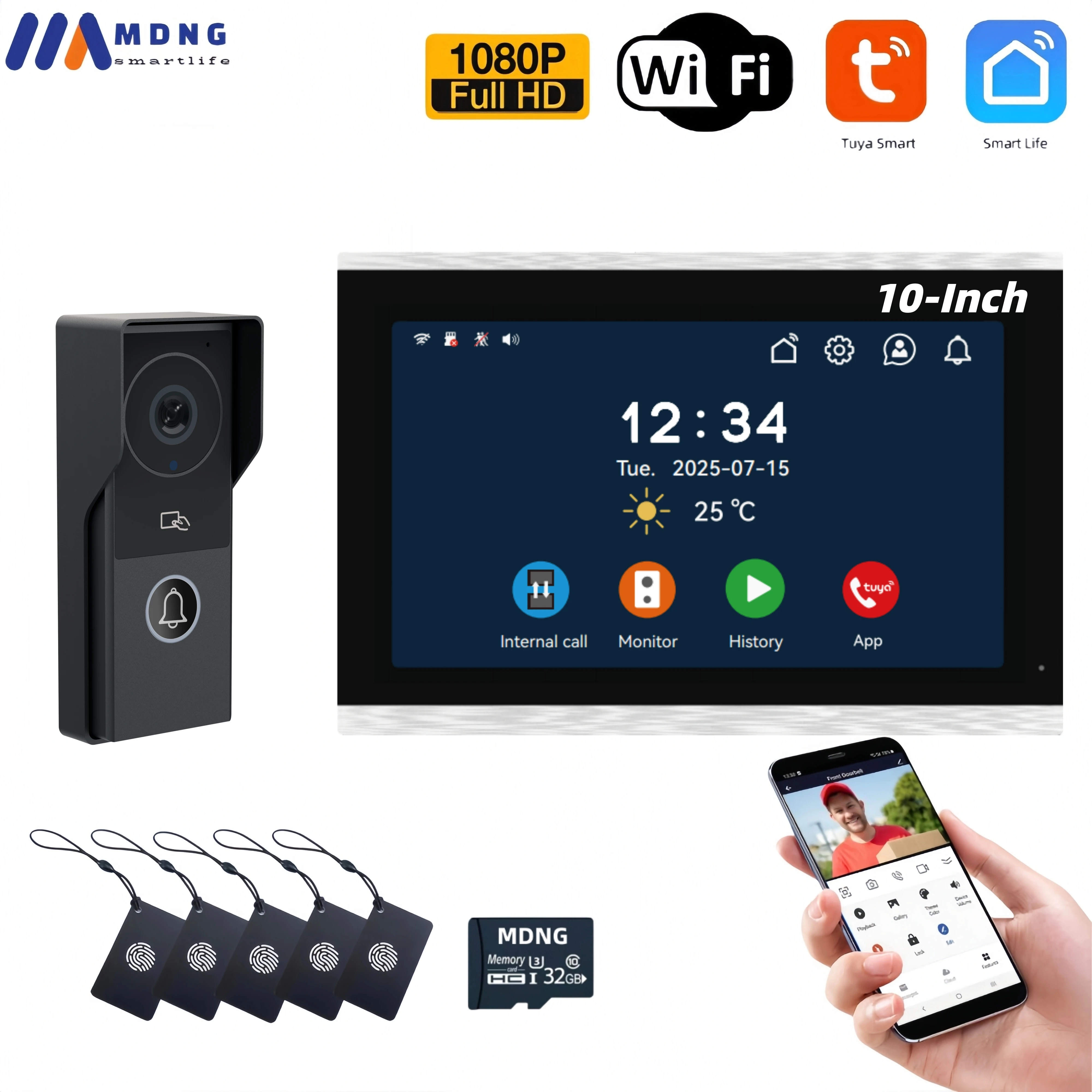 

Видеодомофон MDNG 10 дюймов Wi-Fi