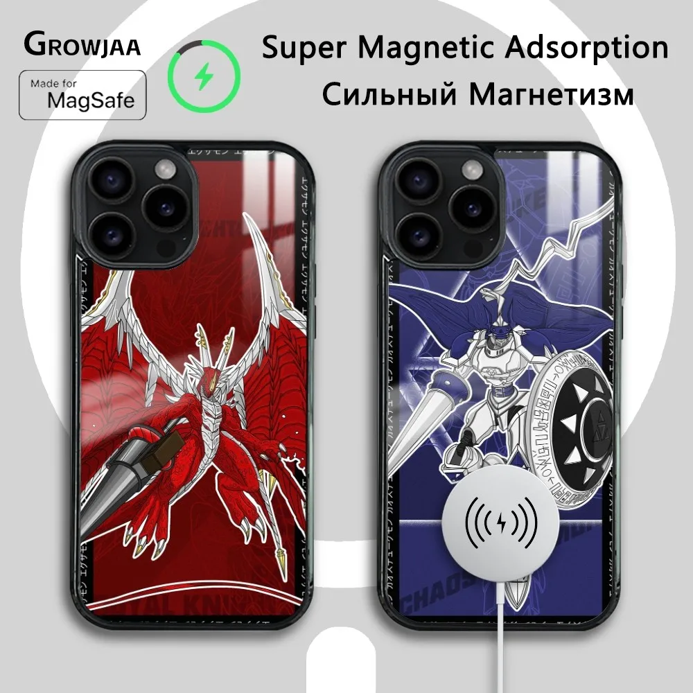 D-Digimon Anime A-Adventure Phone Case For IPhone 16 15 14 13 12 11 Pro Max Plus Mini Magsafe Mirror Wireless Magnetic Cover