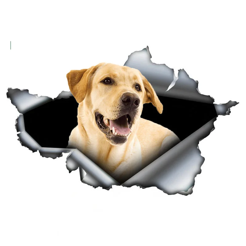 

F512# Original Design Cute Yellow Labrador Retriever Car Sticker Vinyl Trunk Bumper Custom Decal