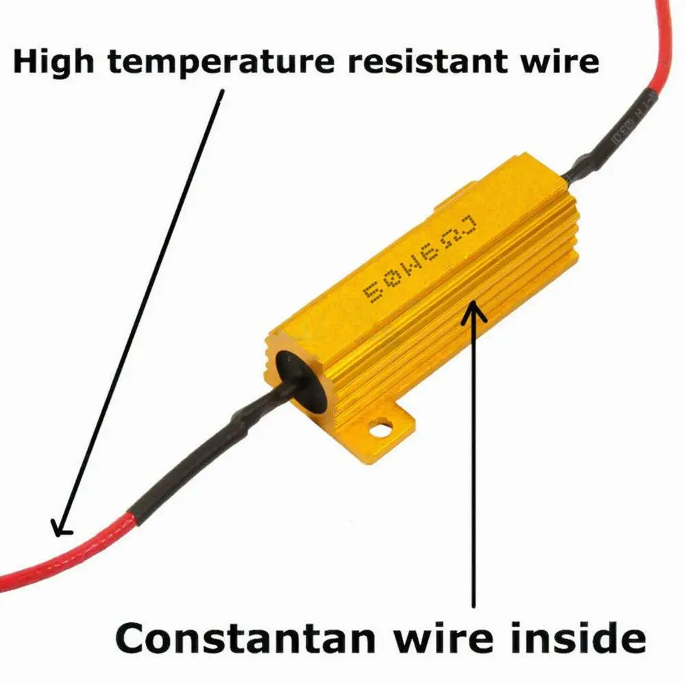 

4Pcs 50W 6OHM LED Load Resistors Indicator Ballast Load Resistor Flash Rate Relay Turn Signal Bulbs Fixed Resistors