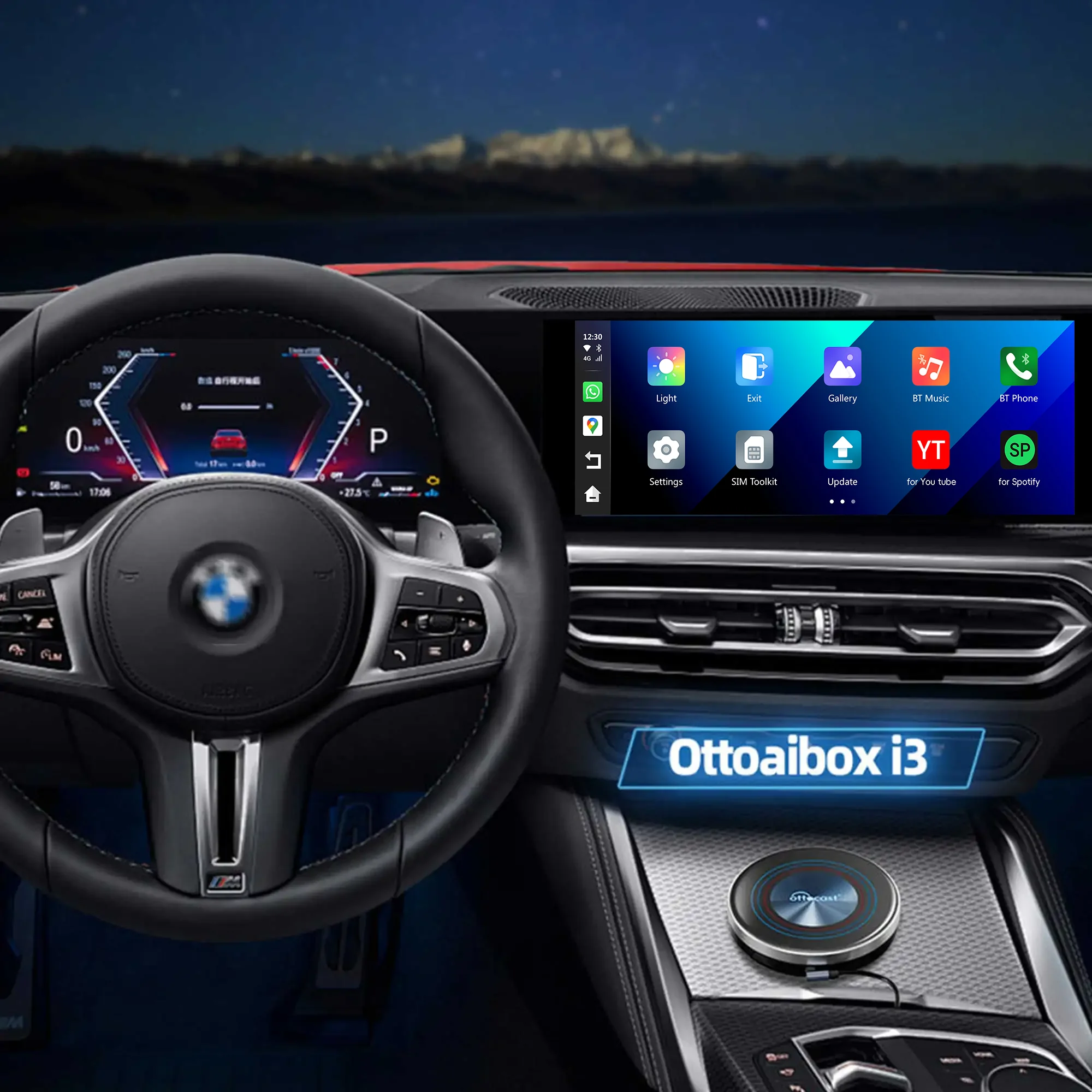 OTTOCAST OttoAiBox i3 Wireless CarPlay AI Box Android 13 TV QCM 6125 для Netflix BMW ID6 ID7 ID8 ID9 Автомобильные