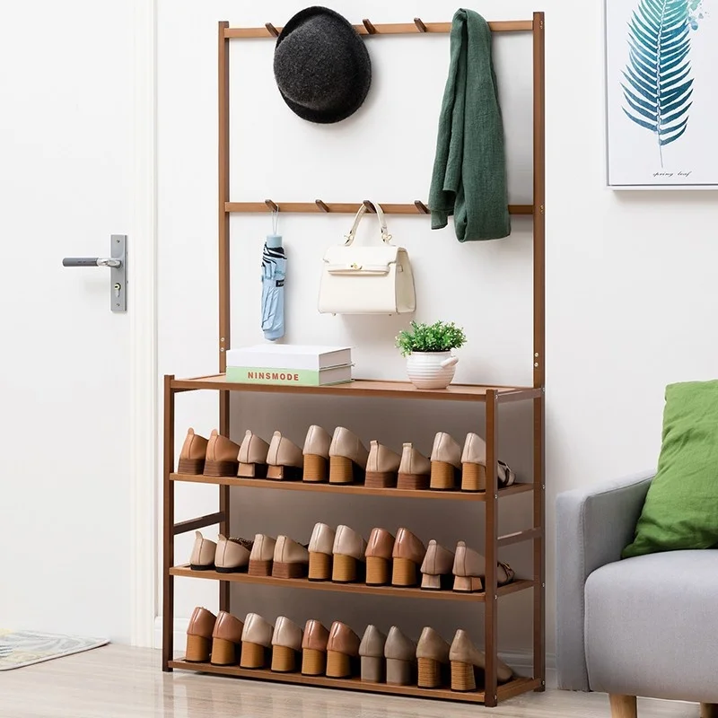 

Multifunctional Shoe Organizer Double Row Hooks Shoe Storage Multi-layer Storage Cabinets Waterproof Dustproof Furniture Stands
